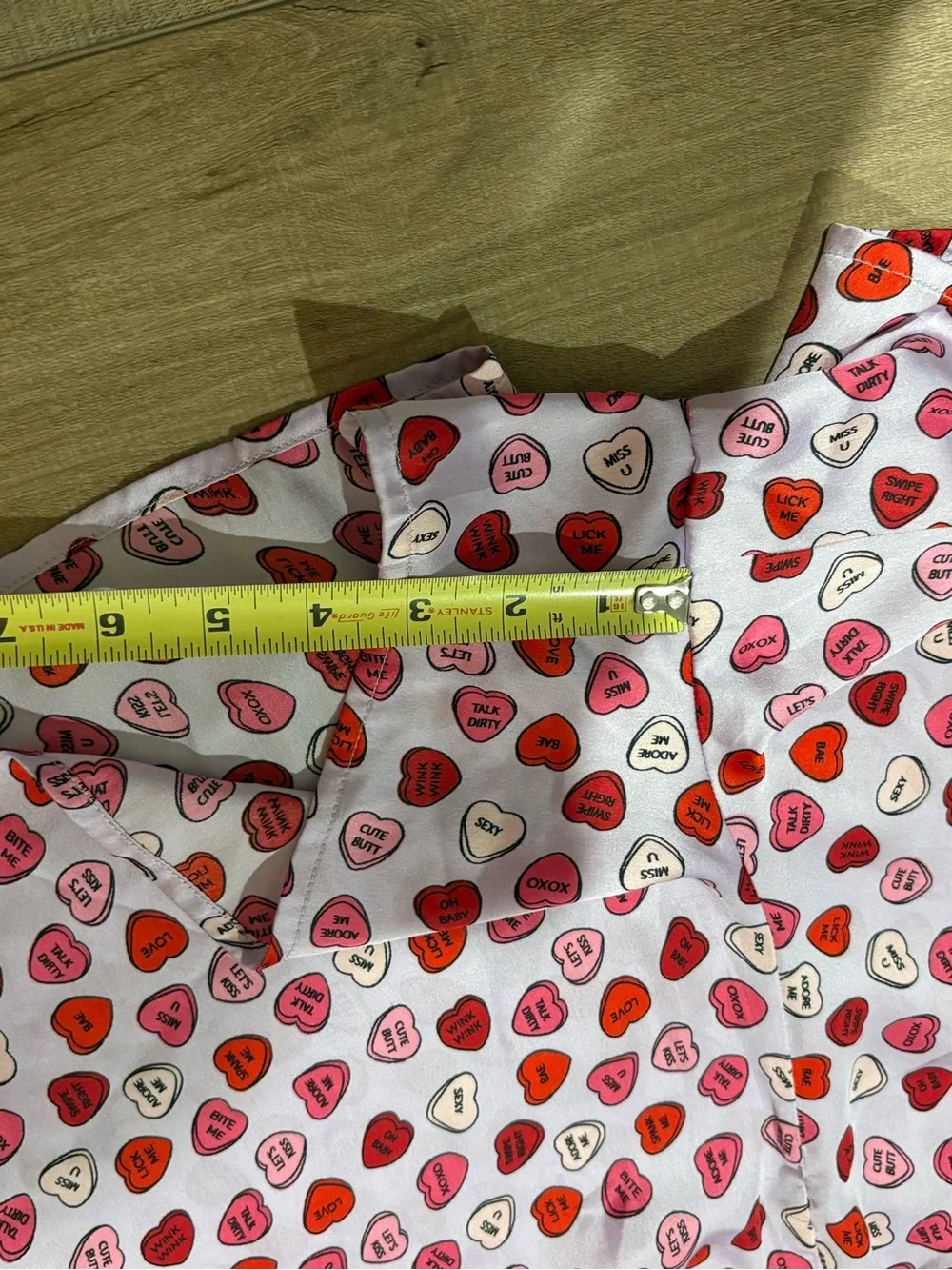 Adore Me Sammi Candy Heart Print Pajama Set Pink size XL